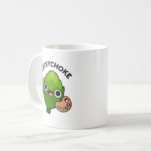 Artsychoke Funny Veggie Artichoke Pun Kaffeetasse (Vorderseite Links)