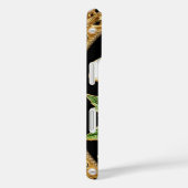 Artwork aus weißer Blume mit Luxus Gold Case-Mate iPhone Hülle (Rückseite / Rechts)