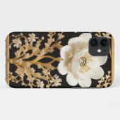 Artwork aus weißer Blume mit Luxus Gold Case-Mate iPhone Hülle (Rückseite (Horizontal))