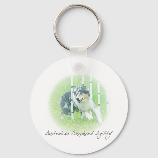 Artwork Australian Shepherd Agility Schlüsselanhän Schlüsselanhänger (Vorderseite)