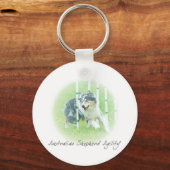 Artwork Australian Shepherd Agility Schlüsselanhän Schlüsselanhänger (Vorderseite)