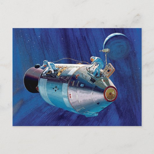 Artwork des NASA Apollo 15 Command Service Module Postkarte (Vorderseite)