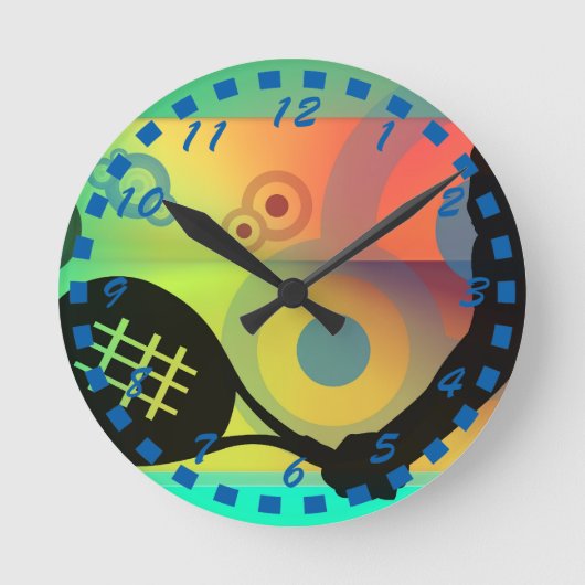 Artwork-Design der Tennis-Silhouette Runde Wanduhr (Vorderseite)