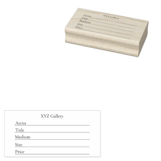 Artwork Display Label Template Gummistempel (Stempel)