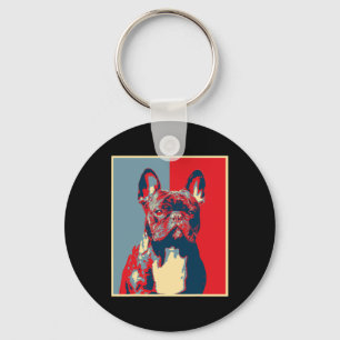 Artwork Frenchie - Vintage Silhouette French Bulld Schlüsselanhänger