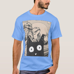 Artwork Frog Wave Kawaii Katze Japanisch Vintag Ae T-Shirt