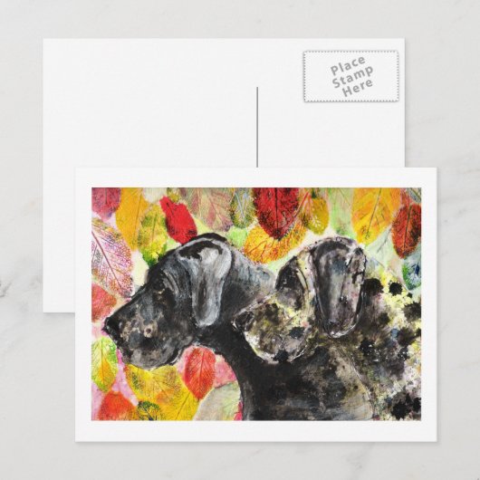 ARtwork Große Dane-Hunde Postkarte (Vorne/Hinten)