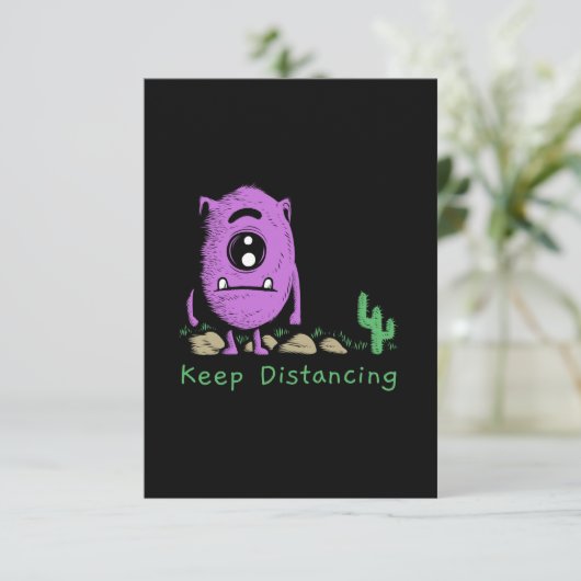 Artwork Illustration Design of Doodle Monster mit Einladung (Stehend Vorderseite)