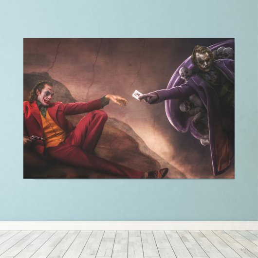 Artwork Joker Premium Wrapped Canvas (Gloss) Leinwanddruck (Insitu (Holzboden))