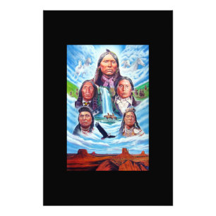 Artwork Native American Indian Chiefs Vertikal Fotodruck