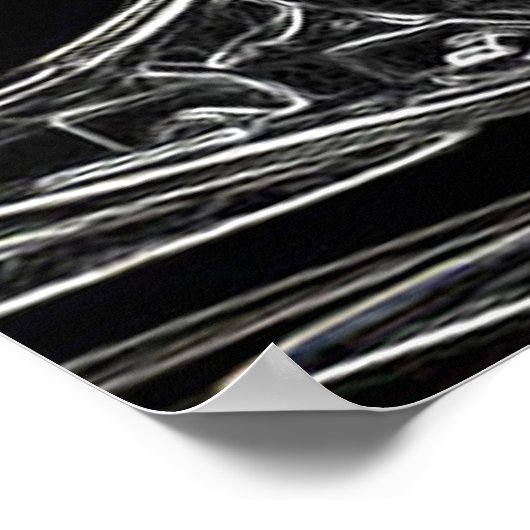 Artwork of Old Harley Motorcycle - Vietnam Memory Poster (Ecke)