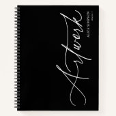 Artwork Script Calligraphy Minimalistisch Notebook Notizblock (Vorderseite)