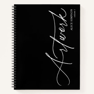 Artwork Script Calligraphy Minimalistisch Notebook Notizblock