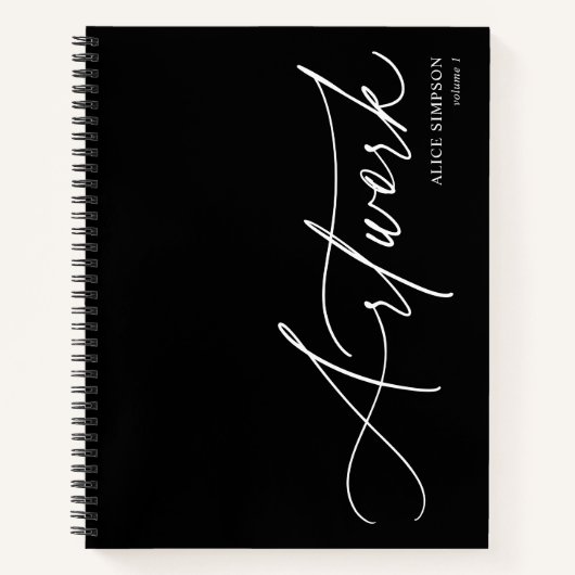 Artwork Script Calligraphy Minimalistisch Notebook Notizblock (Vorderseite)