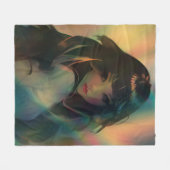 Artwork von Anime Girl umgeben von Rainbow Light Fleecedecke (Vorderseite (Horizontal))