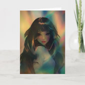 Artwork von Anime Girl umgeben von Rainbow Light Karte (Vorderseite)