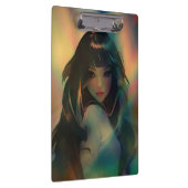 Artwork von Anime Girl umgeben von Rainbow Light Klemmbrett (Rechts)