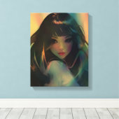 Artwork von Anime Girl umgeben von Rainbow Light Leinwanddruck (Insitu (Holzboden))