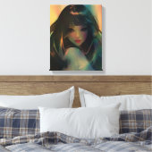Artwork von Anime Girl umgeben von Rainbow Light Leinwanddruck (Insitu (Schlafzimmer))