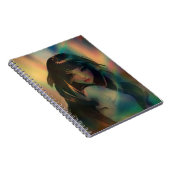 Artwork von Anime Girl umgeben von Rainbow Light Notizblock (Rechte Seite)