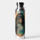 Artwork von Anime Girl umgeben von Rainbow Light Trinkflasche (Links)