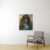 Artwork von Anime Girl umgeben von Rainbow Light Wandteppich (Beispiel)