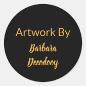 Artwork von Black Round Runder Aufkleber (Vorderseite)