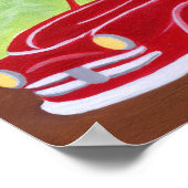 Artwork von roten Lkw und Labradoren Poster (Ecke)