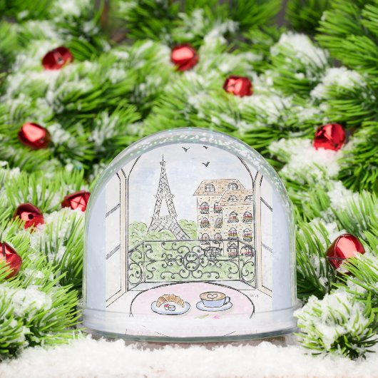 Artwork Whimsical Paris Eiffel Tower KANN FOTO HIN Schneekugeln (Weihnachten)