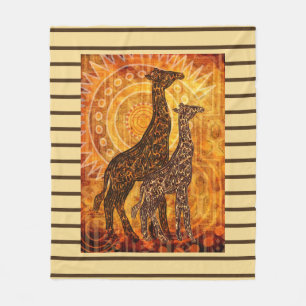 ARTworks African Summer + Hintergrundstreifen Fleecedecke