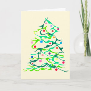 Arty Christmas Tree Card with White Envelope Feiertagskarte