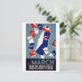 Arty Deco Lesen Postkarte (Stehend Vorderseite)