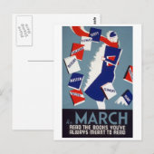 Arty Deco Lesen Postkarte (Vorne/Hinten)
