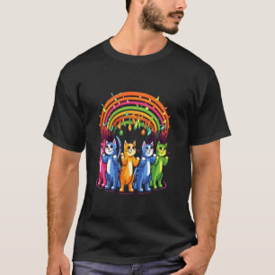 Arty Festival Regenbogenkatze Rave T-Shirt