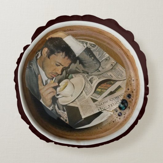 Arty Valentine Gift Collection- Decadent Noir Rundes Kissen (Vorderseite)