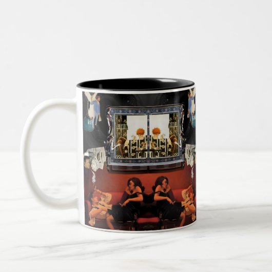 Arty Valentine Gift Collection- Decadent Noir Zweifarbige Tasse (Links)