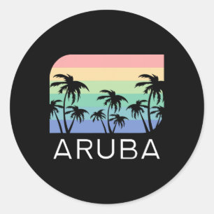 Aru Insel Strand Retro Vintage Urlaub Souvenir F Runder Aufkleber