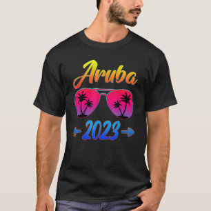 Aruba 2023 Beach Cool Glasses Urlaub Matching Fa T-Shirt