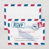 Aruba Air Mail Wedding RSVP Karte (Vorne/Hinten)