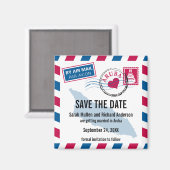 Aruba Air Mail Wedding Save the Date Magnet (Vorderseite/Rückseite)