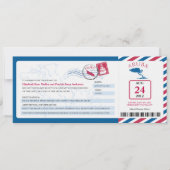 Aruba Airmail Boarding Pass iWedding Einladung (Vorderseite)
