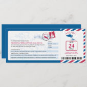 Aruba Airmail Boarding Pass iWedding Einladung (Vorne/Hinten)