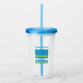 Aruba and Aruban Flag Blue Personalization  Acryltrinkbecher (Vorderseite)