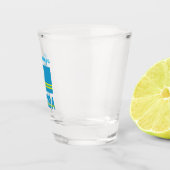 Aruba and Aruban Flag Blue Personalization  Schnapsglas (Rechts)