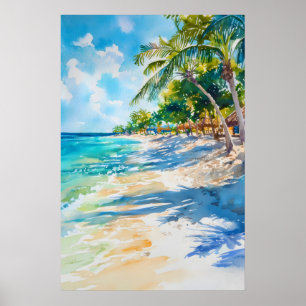 Aruba Aquarellposter Aquarell Vintage Reise Poster