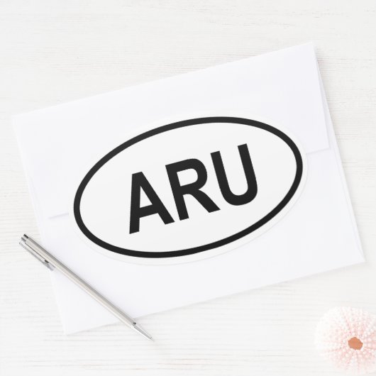 Aruba "ARU" Ovaler Aufkleber (Umschlag)