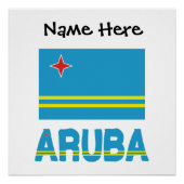 Aruba Aruban Flag Black Personalization Poster (Vorderseite)