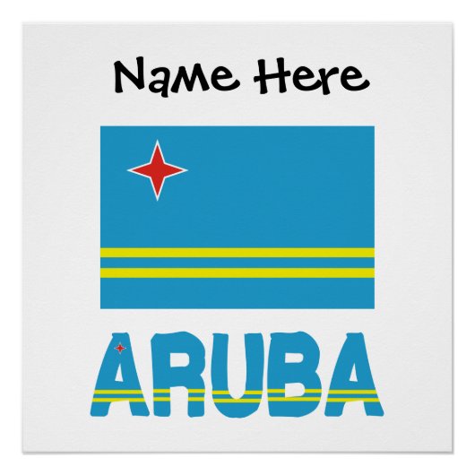 Aruba Aruban Flag Black Personalization Poster (Vorderseite)