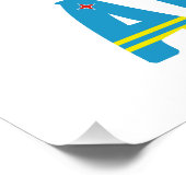 Aruba Aruban Flag Black Personalization Poster (Ecke)