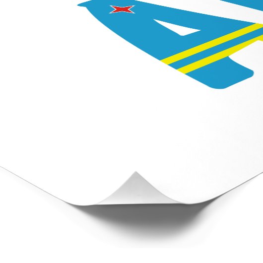 Aruba Aruban Flag Black Personalization Poster (Ecke)